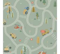 Holden Décor Roundabout Road Wallpaper Sage Green / Multi Holden 14081
