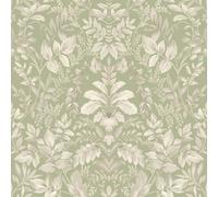 Holden Décor Sage Green Damask Leaf Wallpaper Holden Classic Natural Leaves Tree Floral Cream
