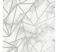 Holden Décor Statement Jantis Grey Metallic Effect Geometric Smooth Wallpaper Sample