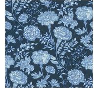 Holden Décor Symphony Floral Navy Wallpaper Botanical Flower Blue Feature Wall Living Room