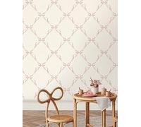 Holden Storybook Tied with a Bow Cute Minimalistic Kids Wallpaper Perfect for Children's Bedrooms, Nurseries, Playrooms Baby Girls' Wallcovering Cream/Pink (14032)
