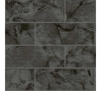Holden Decor Tiling on a Roll Odeon Marble Tile Charcoal Wallpaper 89390 -