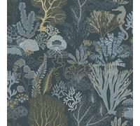 Holden Décor Underwater World Wallpaper Navy Blue / Gold Holden 14341