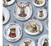 Holden Décor Vintage Tea Party Animals Wallpaper in Blue Holden Décor Blue