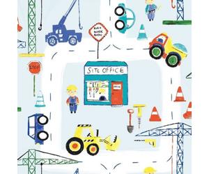 Holden Decor Wallpaper Road Works Construction Red Yellow Blue 11051