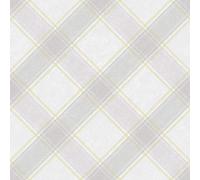 Holden Decor Whitcliffe Aiden Check Yellow Grey Wallpaper 90741 - Argyle Tartan