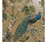 Holden Décor Woods Peacock Wallpaper in Gold Holden Décor Gold