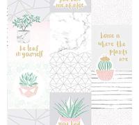 Holden Decor You Had Me at Aloe Pink Grey Wallpaper 12781 - Cactus Plants Geo