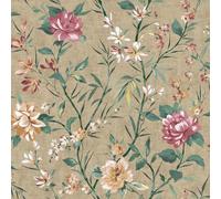 Holden Eastern Horizons Oriental Trail Wallpaper - Floral Flowers Botanical Naturistic - Stylish Trendy Feature Wall Taupe (13821)