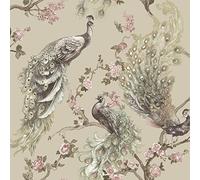 Holden Menali Peacock Glitter Wallpaper Exotic Bird Beige 36271