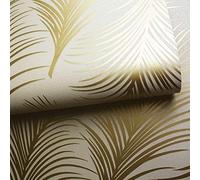 Holden Metallic Feather Pattern Wallpaper Leaf Motif Modern Textured 50080