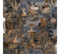 Holden Odyssey Animal Beach Party Wallpaper - Deep Navy Blue Marine Life Pattern - Illustrated Nautical Theme for Children's Room (14351)