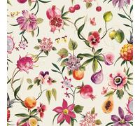 Holden Décor Floral Fruit Wallpaper Cream Multi Pink Purple Natural Botanical Feature Wall