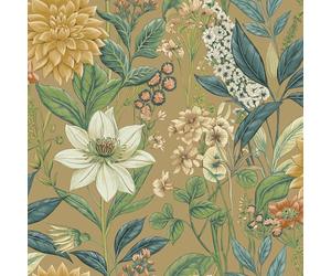 Holden Odyssey Grand Floral Wallpaper - Large Metallic Gold Flower Bloom - Vintage Elegant Style Wall Covering (14320)