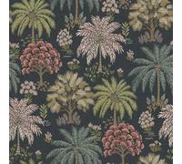 Holden Odyssey Tropical Forest Trees Wallpaper - Deep Navy Blue & Green - Bold Modern Jungle Pattern for Dining Room (14291)