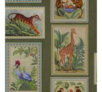 Holden Odyssey Tropical Jungle Frames Wallpaper - Emerald Green & Botanical Leaf Pattern - Exotic Nature Theme Wall Covering (14271)