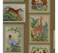 Holden Odyssey Tropical Palm Leaf Frames Wallpaper - Gold Metallic Finish - Luxury Jungle Theme for Living Room & Bedroom (14270)