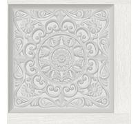 Holden Ornate Wood Carved Panel Wallpaper 3D Effect Dove White 13380