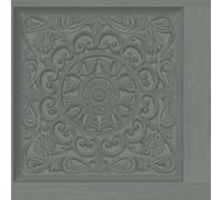 Holden Ornate Wood Carved Panel Wallpaper 3D Effect Green Teal 13381