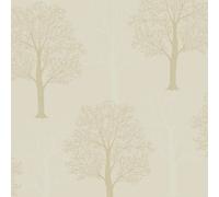 Holden Ornella Tree Pattern Wallpaper Italian Vinyl Glitter Forest Texture Motif[CREAM 35250]