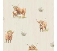 Holden Scottish Highland Cow Wallpaper, Neutral (14382)