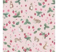 Holden Storybook Bunnies & Berries Cute Soft Nature Inspired Wallpaper Perfect for Nurseries Playrooms Newborns' Walldecoration Pink 14141