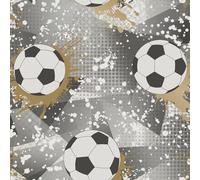 Holden Storybook Football Frenzy Sport Themed Metallic Textured Wallpaper for Kids Bedrooms, Playrooms in Black/Gold 14090
