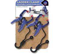Holden USA - Ladder Clamp - Stabilizer Clip - Secure Safety Clamp for Roof, Gutters, and Wall Prep - Durable Support Cord for Roofing and Gutter Tasks (Pair / 2 Units) Blue