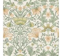 Holden Vintage Floral Wallpaper Flowers Leaves Cream/Ochre 13392