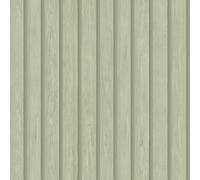 Holden Wood Slat Wallpaper Wooden Slats 3D Effect Soft Green 13300