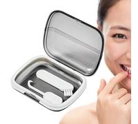 Holder Case - Mouthguard Holder, Slim Aligner Case | Retainer Cases, Portable Denture Retainer Box with Removal Tool, Transparent Black, Consulte la descripción, See description