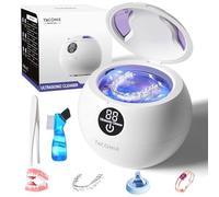 Holder Cleaner Machine 45kHz Ultrasonic Dental Holder Cleaner 3 Modes and Digital Timer Mouthguard Holder Clean, Denture Clean, Night Protection, Brace Aligner, Jewellery 200ML
