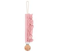 Holder Clip Secure Nipple Chain for Teether Toy and Soother Wooden Beaded Design Cotton Teether Adjustable Baby Holder