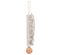 Holder Clip Secure Nipple Chain for Teether Toy and Soother Wooden Beaded Design Cotton Teether Adjustable Baby Holder