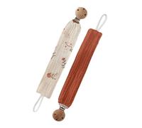 Holder Clip with Cotton Strap and Attachment, A | Clip-and-Loop Structure for Attaching a or Small Toy, Beechwood Clip and Cotton Fabric Construction