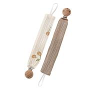 Holder Clip with Cotton Strap and Attachment, C | Clip-and-Loop Structure for Attaching a or Small Toy, Beechwood Clip and Cotton Fabric Construction