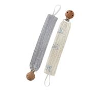 Holder Clip with Cotton Strap and Attachment, F | Clip-and-Loop Structure for Attaching a or Small Toy, Beechwood Clip and Cotton Fabric Construction