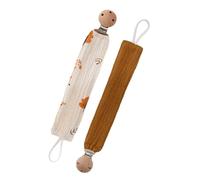 Holder Clip with Cotton Strap and Attachment, J | Clip-and-Loop Structure for Attaching a or Small Toy, Beechwood Clip and Cotton Fabric Construction