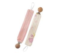Holder Clip with Cotton Strap and Attachment, K | Clip-and-Loop Structure for Attaching a or Small Toy, Beechwood Clip and Cotton Fabric Construction