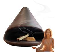 Holder For Burning - Ceramic Santo Smudge Bowl 13x13x13cm | Handcrafted Burner Ash Catcher | Home Décor And Yoga Room Incense Holder | Aromatherapy Smudging Accessory