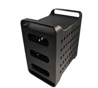Holder for Samsung T9 SSD, 3D Printed Storage Case with Slide Out Cover and Cooling Vents, Matte Black Stand with Type C Cable Slot for Portable Solid State Drive Accessories (Three SSD Slots)