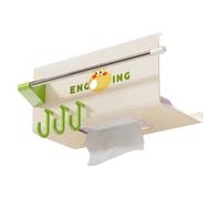Holder for tissues, wall mounting for tissue box holder with hook, paper napkin holder for the kitchen, for bathroom, toilet, kitchen, student dorm, hotel, balcony