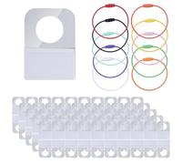 Holder for Yoto Cards Rings and Tabs, 100pcs 1.26x0.87in Self Adhesive Labels and 10pcs Stainless Steel Keyring Loop Ideal Accessories for Yoto Card Marking and Organizing