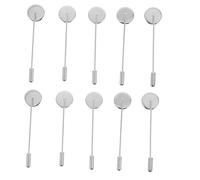 Holder Needle Brooch Blank Custom Mens Stick Round Tray Lapel Pin Sticks Silver Alloy
