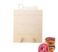 Holder | Rustic Wooden Donut Holder with 9 Rungs, Decorative Display for Pastry Table Dining Cafe Catering Buffet, for Events Birthday Christmas