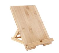 Holder - Upgraded Adjustable Wooden Book Holder Kitchen Cookbook Desktop Mobile Phone with Charging Hole for Cookbook, 24.8 x 18.5 x 5.3 cm