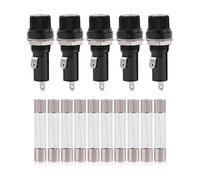 Holder with Screw Cap, 5pcs Panel Mounted Electric Holder, Holder for Glass 6 x 30 Ac 125 V 15 A/250 V 10 A