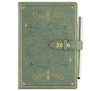 Holderzyi Academic Diary 2026 A5 Day Per Page, 12 Months Daily &Month Planner from Jan.26 - Dec.26,Agenda Dairy A5 Page a Day, with Elegant Cover,Pen,Inner Pocket (Green)