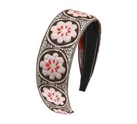 Holdes Boho Headbands, Wide Headband - Floral Embroidered Headbands | Handmade Vintage Headpiece, Girls Hair Accessories for Most Hairstyles, Daily Wear