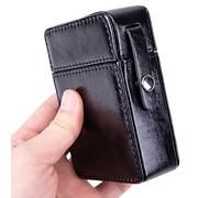 Holdes Box Holder, Package Holder - Retro PU Leather and Stainless Steel Case, Lightweight and Portable Storage Box with Pocket, for